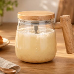 Glass Self Stirring Mug
