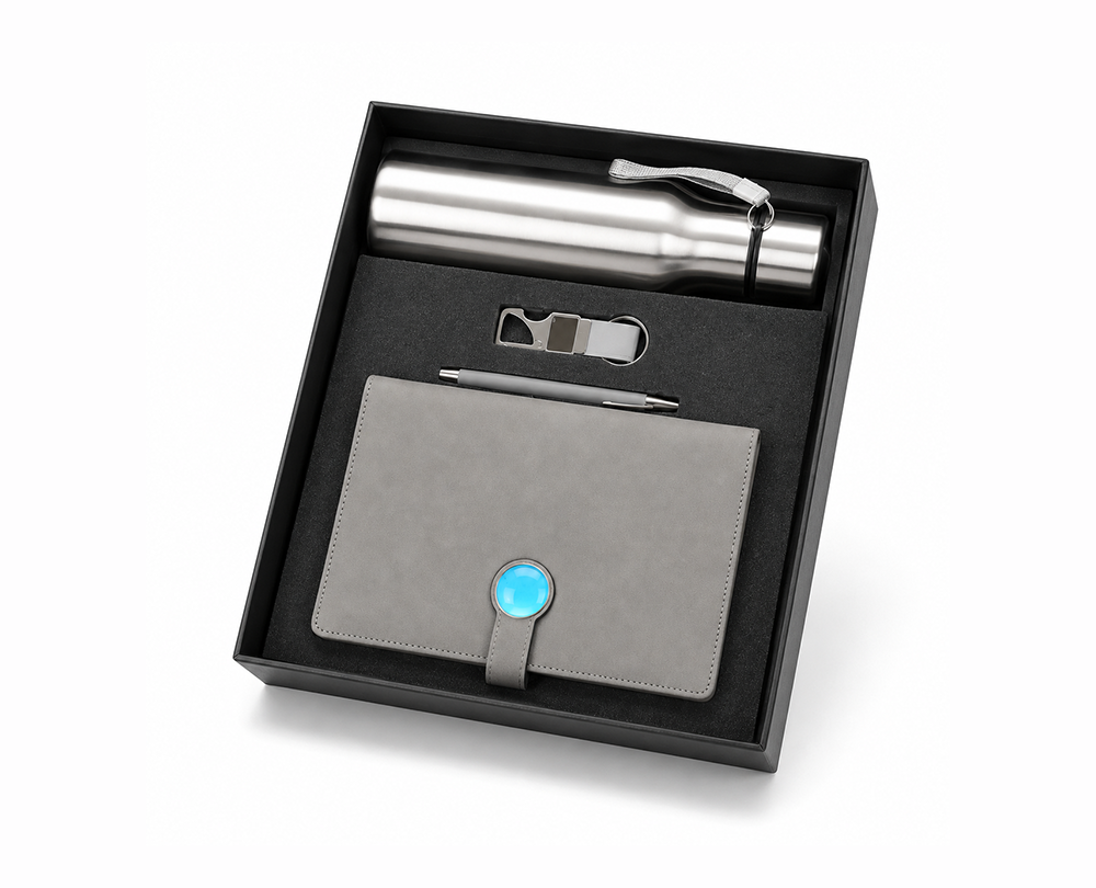 Dairy set of 4 (Grey dairy + pen+ water bottle + keychain) - Image 4