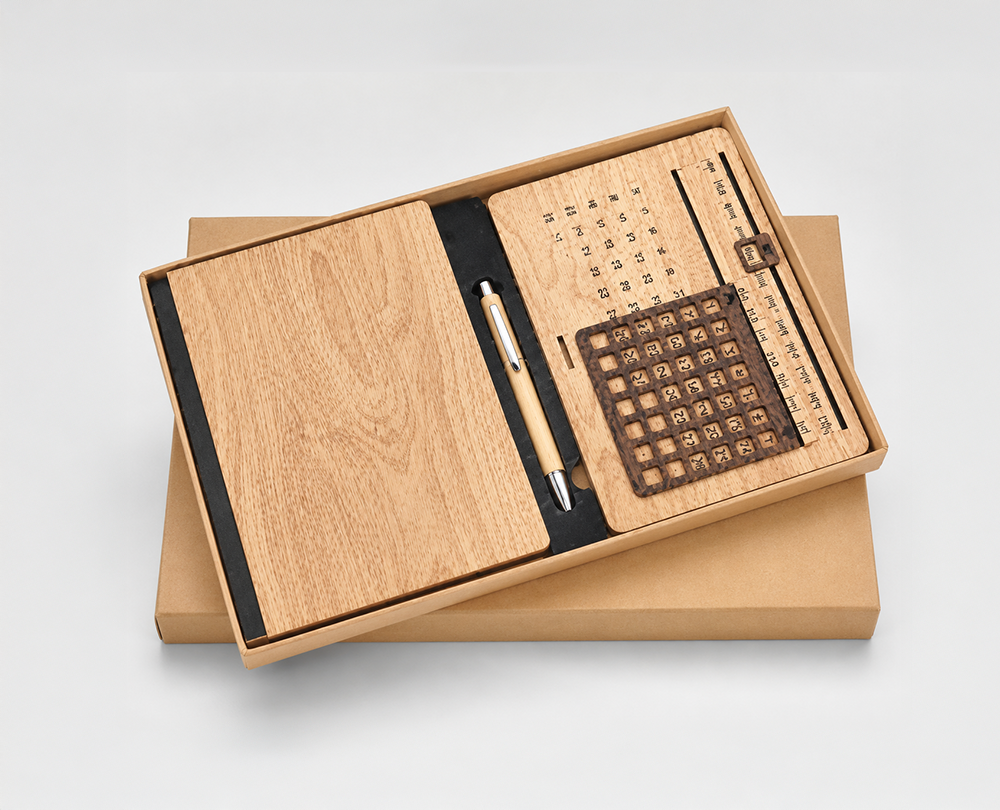 Wooden Pen, Diary, lifetime calendar set - Image 5