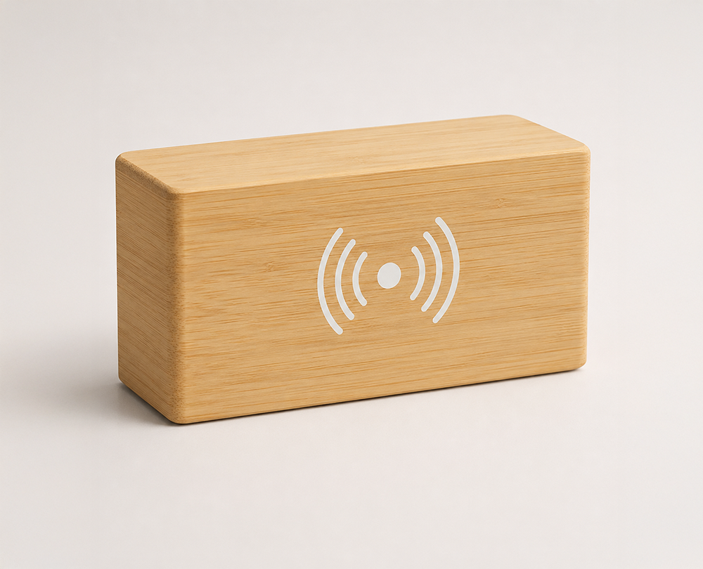 Wooden Wireless Charging Alarm Clock - Image 3